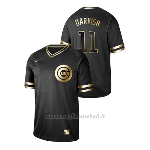 Maglia Baseball Hombre Chicago Cubs Yu Darvish 2019 Golden Edition Nero